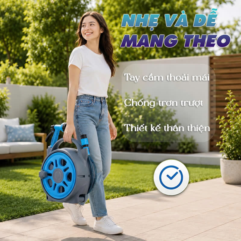 Nhẹ và dễ mang theo, có quai xách